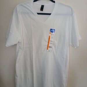 Gildan White V-Neck Women's Tee